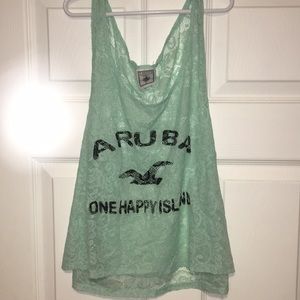 Mint lace Aruba “One Happy Island” tank top